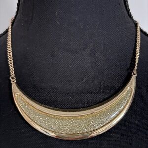 Gold color with diamond accent necklace adjustable length see all pictures